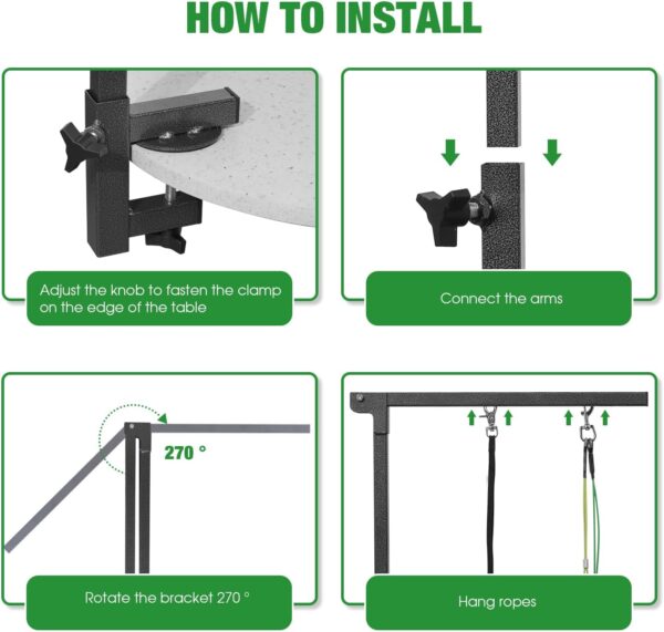 Urban Deco Dog Grooming Arm with Clamp Innovative Portable Two Grooming Arms - 33.5 inch Height Adjustable and Free Two No Sit Haunch Holder for Large and Small Dogs,Cats Grey - Image 4