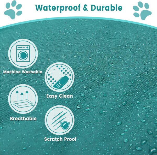 Lifeunion Outdoor Dog Bed Waterproof Washable Travel Camping Dog Bed with 4 Metal Stakes & Carry Bag, Portable Leaf Shape Pet Mat Bed for Medium, Large Dogs (Green, X-Large) - Image 3