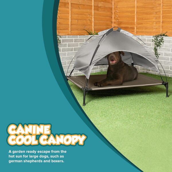 Petlicity Elevated Dog Bed with Canopy Shade Portable Raised Cooling Ideal for Camping Home Garden Waterproof Washable & Breathable Oxford Fabric (Extra-Large) - Image 6