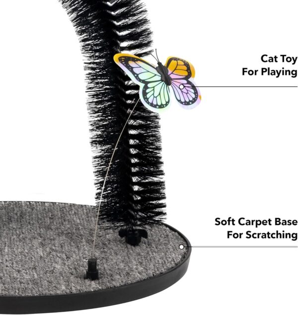 Arch Cat Groomer Cat Self Grooming Brush Cat Toy Cat Self Groomer Massager and Cat Scratcher Hair Trimming Brush Cat Scratcher Pet Toy with Butterfly - Image 4