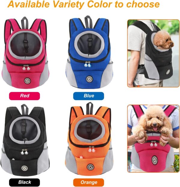 M MUNCASO Dog Carrier Backpack Small Pet Travel Bag Puppy Pet Front Pack with Breathable Head-Out Design and Waterproof Bottom Airline Approved for Outdoor Hiking Travel (S, RoseRed) - Image 6