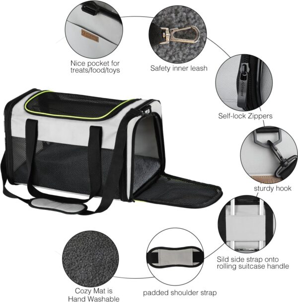 Akinerri Airline Approved Pet Carriers,Soft Sided Collapsible Pet Travel Carrier for Medium Puppy and Cats, Cats Carrier, Pet Carriers for Small Medium Cats… - Image 4