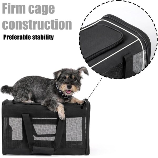 HITSLAM Pet Carrier Cat Carrier Soft Sided Pet Travel Carrier for Cats, Small dogs, Kittens or Puppies, Collapsible,Durable,Airline Approved,Travel Friendly (M) - Image 8