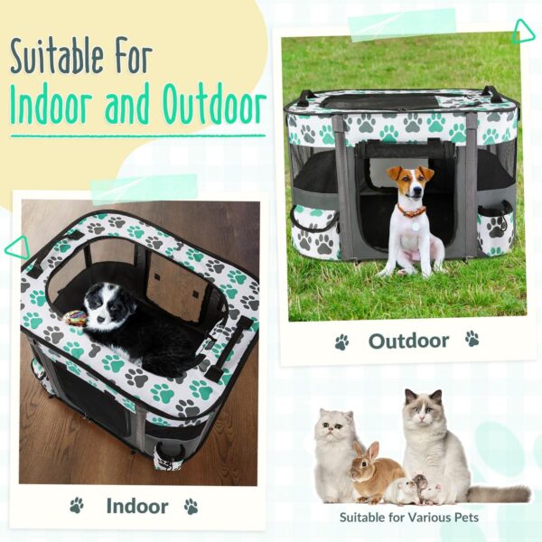 Eyein Dog Playpen, Portable Large Cat Pet Playpens for Indoor Outdoor, Foldable Pet Crates Kennel House with Carrying Case, Breathable Visible Exercise Tent Cage for Puppy Rabbits and Small Animals - Image 3