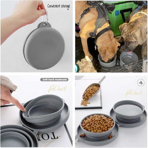 Dog Bowls Portable Collapsible Collapse Silicone Cat Pet Water Food Bowl Dish Dishes for Small Puppy Medium Dogs - Image 6