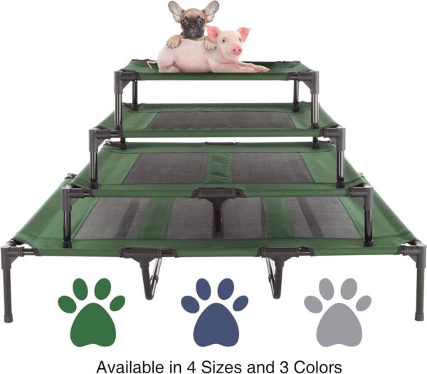 Petmaker Elevated Pet Bed-Portable Raised Cot-Style Bed W/ Non-Slip Feet, 48”x 35.5”x 9” for Dogs, Cats, or Small Pets-Indoor/Outdoor Use (Green) - Image 6