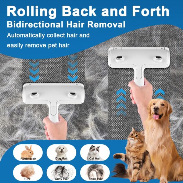 JOHNBOLIN Pet Hair Remover Roller, Dog Hair Remover, Reusable Animal Hair Removal Roller Brush, Cat Hair Remover, Suitable for Dogs and Cats, Easy To Clean Pet Fur From Furniture, Carpet, Sofa, Stairs - Image 2