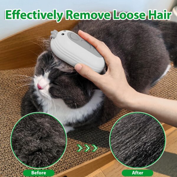 Cat Steam Brush with Release Button, Rechargeable Pet Steam Brush for Long Short Hair Cats Dogs Rabbits, Self Cleaning Slicker Steamy Cat Brush With Water Tank for Pet Shedding Grooming - Image 7