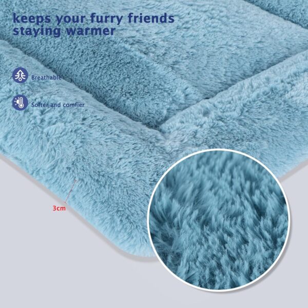 BVAGSS Dog Bed Mat, Dog Crate Pad Reversible,Soft Kennel Pad, Washable Dog Crate Mat (Cool and Warm),Pet Sleeping Mattress for Small Medium Dogs XH080 (45x33 cm,Blue) - Image 2