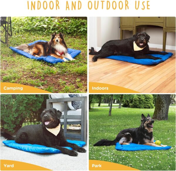 CANINE CANYON Travel Dog Beds, Foldable, Water Resistant, Machine Washable Dog Bed, Dog Bed for Medium Size Dog, Portable Indoor/Outdoor Dog Bed for Camping, Parks, or Home, Dark Blue - Image 6