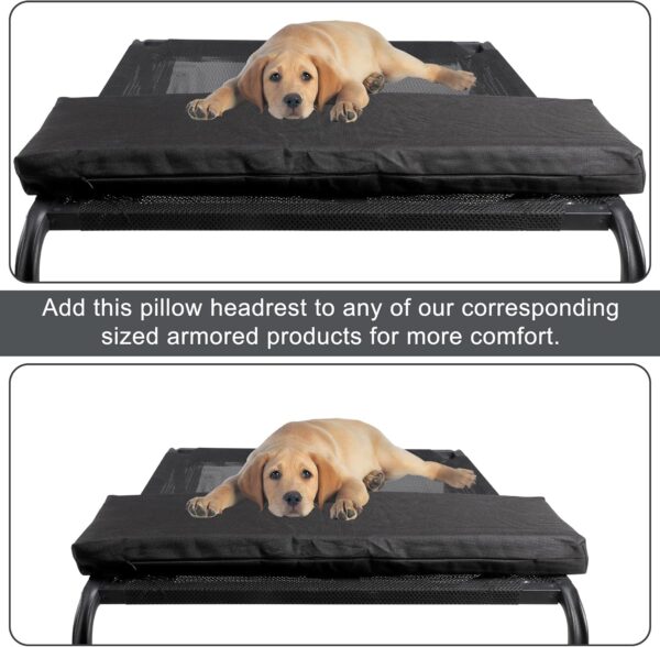 Leekalos Elevated Cooling Cots Bed Pillows for Large Dogs, Portable Indoor & Outdoor Pet Hammock Pillows, Portable Standing Pet Pillows with Washable Breathable Mesh, Medium, Black - Image 3