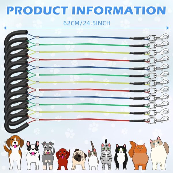 12 Pcs Dog Grooming Loop Noose Dog Grooming Restraint Loop Grooming Loops for Dogs Groomers Long Noose for Pet Grooming Table Dog Bath Tub Medium Large Small Dog Bathing Station, 4 Colors - Image 2