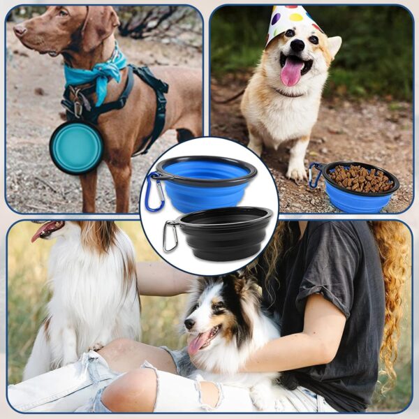 2pcs Collapsible Dog Bowl, Collapsible Bowl, Collapsible Dog Water Bowl, Dog Travel Water Bowl, Portable Foldable Expandable Travel Bowl, Food Water Feeding Cup Dish For Dogs Cats With 2 Carabiners ﻿ - Image 6