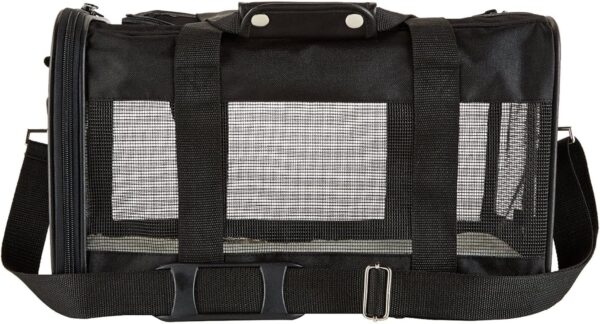 Amazon Basics Dog and Cat Carrier, Soft Sided Pet Travel Carrier for Cat and Dog, Black, Medium, 42 cm L x 24 cm W x 25 cm H - Image 8