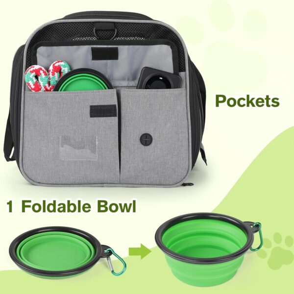 Pecute Cat Carrier Expandable, Extra Large Pet Carrier Bag, Foldable Cat Carrier bag with Breathable Mesh, Pet Carrier Transport Bag for Dogs and Cats, with Shoulder Strap and Pet Bowl - Image 6