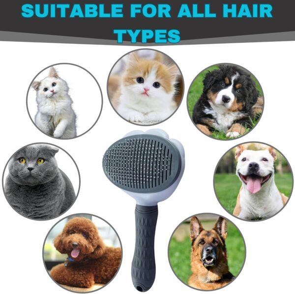 Cat Brush Dog Brush - PetGroom Self Cleaning Pet Grooming Brush for Short or Long Haired Cats Puppy Kitten Massage to Remove Loose Undercoat, Mats, Reduce Shedding Up To 95%. - Image 7