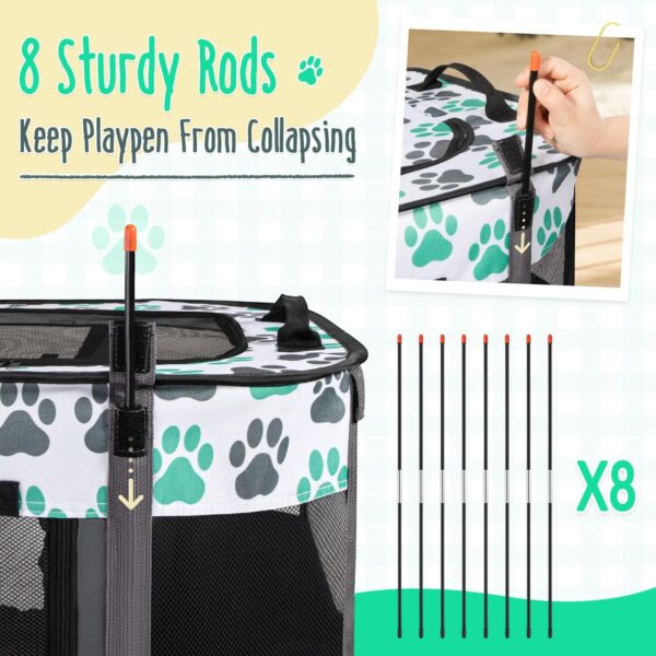 Eyein Dog Playpen, Portable Large Cat Pet Playpens for Indoor Outdoor, Foldable Pet Crates Kennel House with Carrying Case, Breathable Visible Exercise Tent Cage for Puppy Rabbits and Small Animals - Image 5