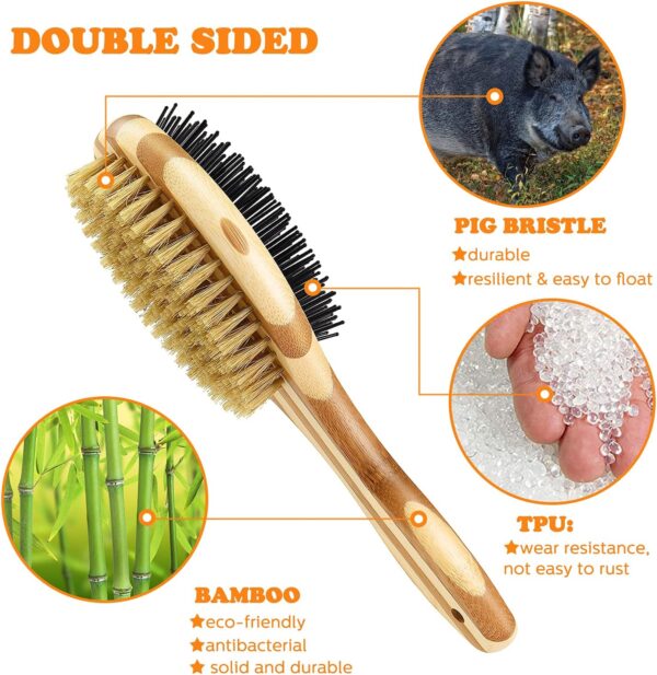 Grooming Brush for Dog & Cat, 2 in 1 Dog Pin Brush and Bristle Soft Brush, Dogs Comb and Brush for Cleaning Loose Fur & Dirt, Msuitable for Long and Short-haired Dogs or Cats - Image 2