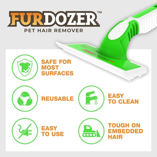 FurDozer X6 6-in-1 Pet Hair Remover & Auto Detailer - Remove Fur, Lint & More from Multiple Surfaces Green - Image 6