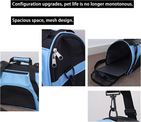 DONYER POWER Soft Sided Pet Carrier for Dogs & Cats Comfort Airline Approved Under Seat Travel Tote Bag, Travel Bag for Small Animals with Mesh Top and Sides,BLUE - Image 3