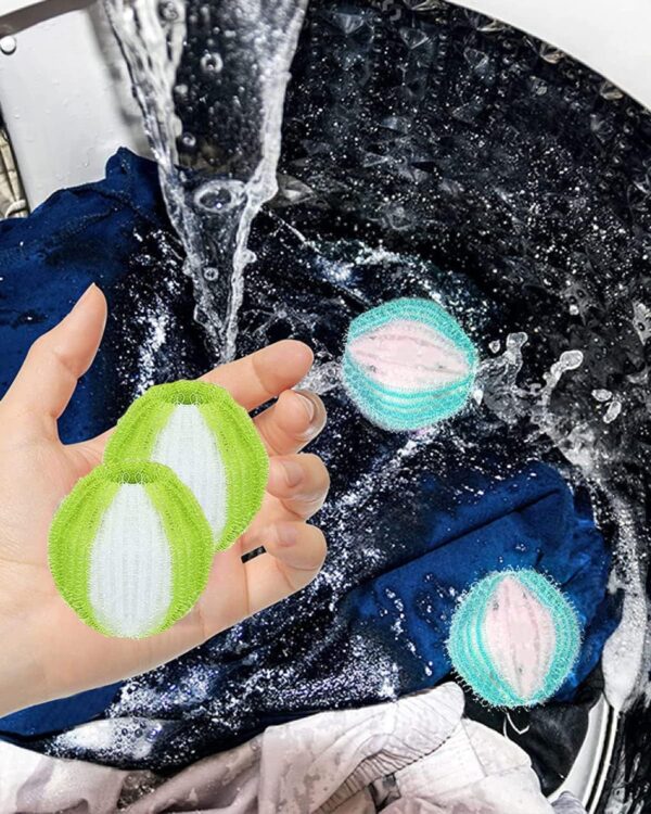 12 PCS pet hair remover washing machine, Reusable Washing Machine Lint Remover, Laundry Balls Shaped Pet Hair Remover, for Removing Wool Cotton Cat Dog pet hair remover, Suitable for washing machines - Image 3