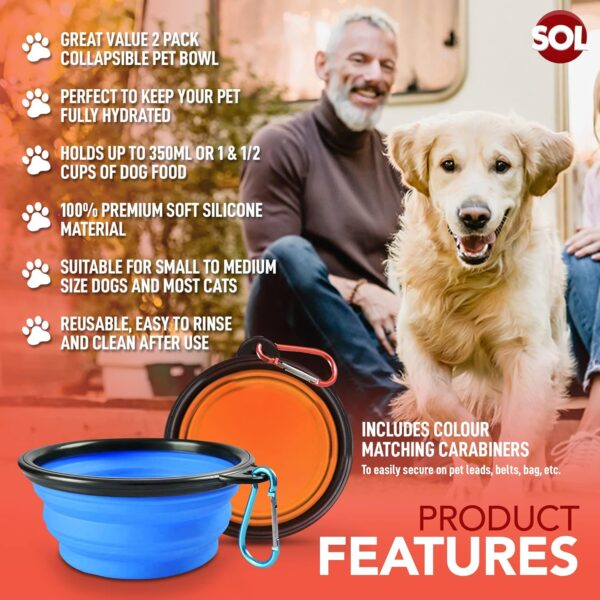 2pk Collapsible Dog Bowl | Portable Dog Water Bowl | Travel Dog Bowl | Portable Dog Bowl | Collapsible Bowl | Dog Travel Bowl | Collapsable Dogs Drinking Bowl | Foldable Dog Bowl | Pop Up Dog Bowls - Image 3