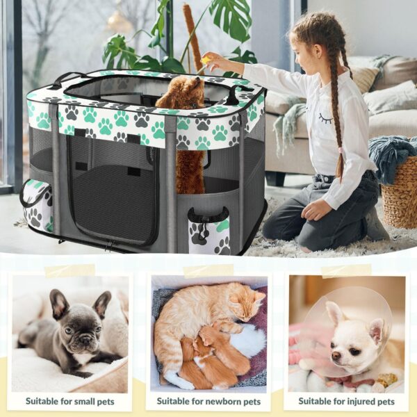 Eyein Dog Playpen, Portable Large Cat Pet Playpens for Indoor Outdoor, Foldable Pet Crates Kennel House with Carrying Case, Breathable Visible Exercise Tent Cage for Puppy Rabbits and Small Animals - Image 6