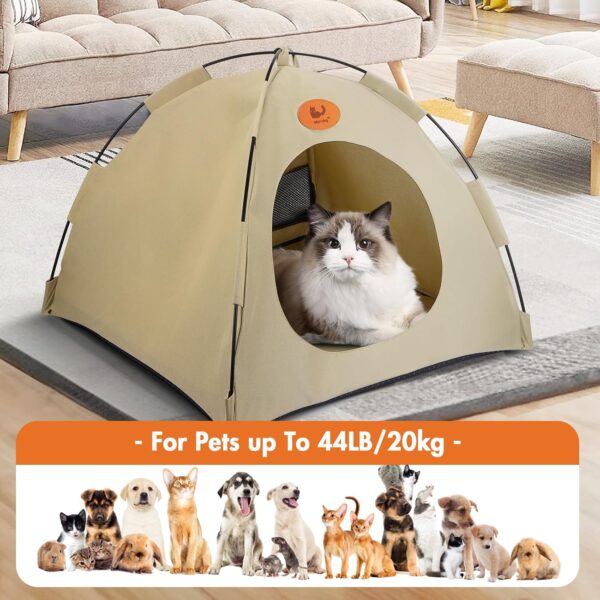 Pets Teepee, Dogs Tent Dog Cat Kennels Cat Bed House Pet Tent for Outside Dog House Outdoor Outside Cat House Indoor Pet Play Houses Dog Shelter with Removable Washable Cushion - Image 4