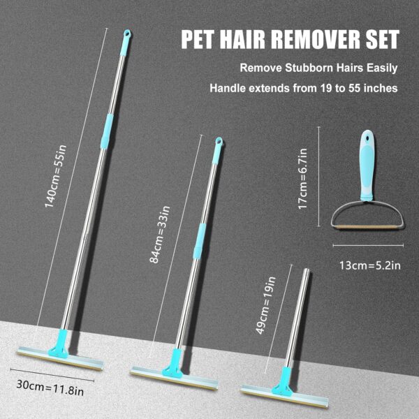 Carpet Rake for Pet Hair Removal, Adjustable Long Handle Lint Remover with Innovative Metal Edge, Dog&Cat Hair Remover, Reusable Fur & Carpet Scraper for Carpet, Rug, Mat, Couch, Furniture - Image 5