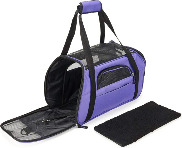 Kaka mall Pet Carrier, Dog Carrier, Cat Carrier, Waterproof Fabric Padded Soft Sided Airline Approved Breathable Travel Bag for Small Puppy Dogs Cats (Purple, Small) - Image 8