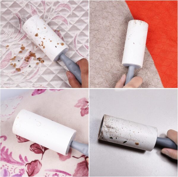 Lint Rollers,5 Refills with 1 Handle,HCSSZ 300 Sheets Pet Hair Remover for Cat Dog Fur Dust Dandruff from Clothes Car Furniture Bed Carpet Sofa - Image 5