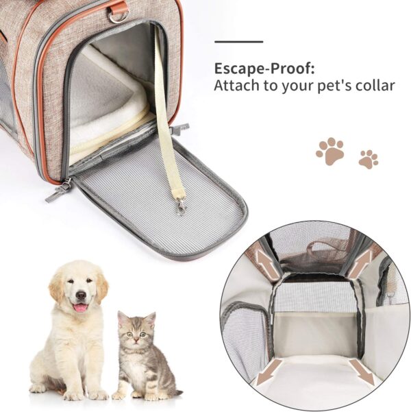 Pet Carrier,Cat Carrier Airline Approved Dog Carrier with Luxury Fleece Bedding, Portable Soft Sided travel carrier for Small Medium Cats&Dogs. - Image 7