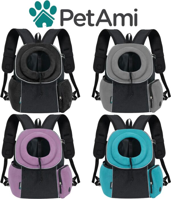 PetAmi Dog Front Carrier Backpack, Extra Ventilated Adjustable Pet Cat Chest Carrier Backpack, Small Dog Carrier for Hiking Camping Travel, Medium Dog Puppy Large Cat Carrying Bag, Max 14 lbs, Black - Image 7