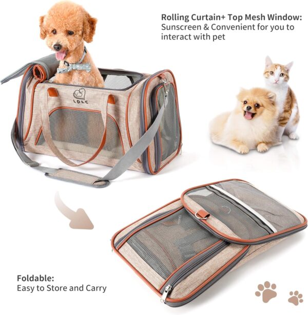 Pet Carrier,Cat Carrier Airline Approved Dog Carrier with Luxury Fleece Bedding, Portable Soft Sided travel carrier for Small Medium Cats&Dogs. - Image 5