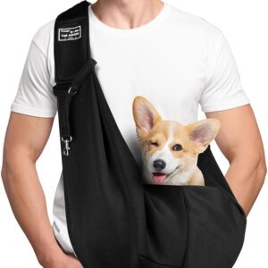 Adiwo Puppy Carrier Sling,Reversible Hands-free Dog Carry Sling for Small & Medium Dog Cat,Soft Comfortable Dog Sling,Adjustable Dog Carrier Bag Shoulder Tote Bag For Outdoor Walking Travel Shopping