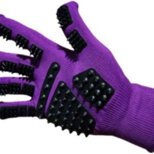 Barn Bug pet Grooming Gloves - Bathing - Gentle Shedding Brush for Long and Short Hair Cats, Dogs, Horses - Hair Remover - Easy to use - Single Right Hand Glove - 5 Colors (Purple)