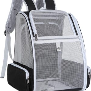 Cat Backpacks for Carrying Cats, Cat Carrier Backpack Fully Ventilated Mesh Cat Carrier Shoulder Bag for Travel Walking Hiking