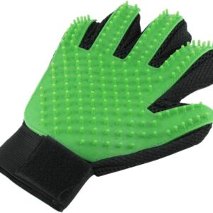 Cat Grooming Glove, Double-Sided Pet Glove Brush, Right Hand Cat Glove, Grooming for Short Hair and Long Hair (Green)