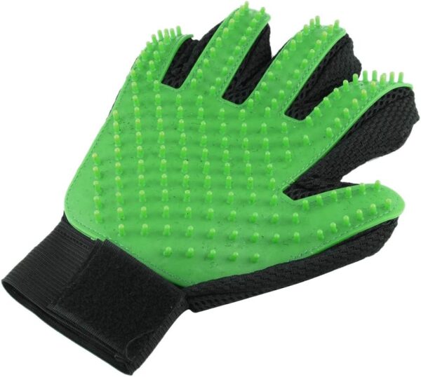 Cat Grooming Glove, Double-Sided Pet Glove Brush, Right Hand Cat Glove, Grooming for Short Hair and Long Hair (Green)