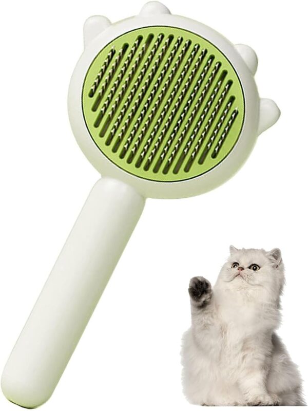 Dog Brush Cat Brush Grooming Comb, Self Cleaning Cat Dog Slicker Brushes, Dog Cat Pet Grooming Shedding Brush - Easy to Remove Loose Undercoat, Pet Grooming Tool for Pets with Long or Short Hair