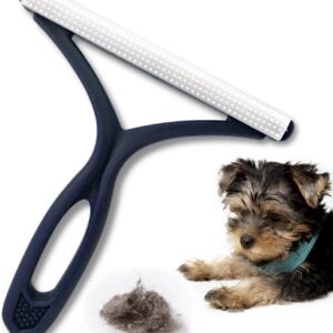 Dogs Cats Double Sided Pet Hair Remover for Carpet Hair Remover Tool | SCRAPER Tool | Dog HAIR REMOVER Cat Hair Remover | REUSABLE Lint Remover Portable Carpet Brush for Pet Hair Car Sofa Bed (Blue)