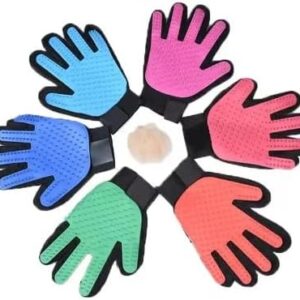 Eco ICT Pet Grooming Glove: Gentle Deshedding and Massage Tool for Dogs, Cat and small animals, Silicone Brush for Pet Massage