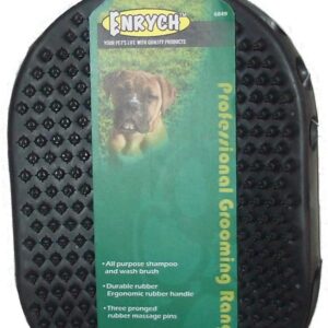 Enrych Rubberized Pet Grooming Glove, Green