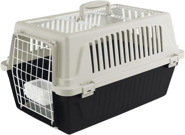 Ferplast Atlas 10 Open Cat Carrier - Portable Small Dog Travel Carrier, Open Top Design, Comfortable Handle, Ideal for Cats and Small Dogs up to 5 Kg, Includes Cushion, 48x32.5x29 cm