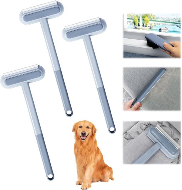 Guegine Multifunctional Pet Hair Remover,4 In 1 Pet Hair Removal Tool Pet Hair Remover Pet Hair Cleaner Brush Hair Removal Brush Hair Removal Broom for Carpet Car Glass, Clothes, Bedding