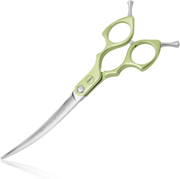 HASHIMOTO Curved Scissors for Dog Grooming, Dog Grooming Scissors Curved, Extremely Light Weight, 6.5 inch, 30 Degree of Curved Blade, Matt Surface.