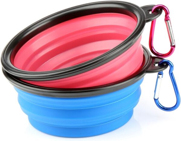 H&S 2 Dog Bowl Collapsible Travel Dog Water Bowl - Portable Cat Pet Silicone Food Bowl Small - Collapsible Dog Bowl - Dog Travel Bowl - Dog Travel Water Bowl - Foldable Dog Bowl - Portable Dog Bowls