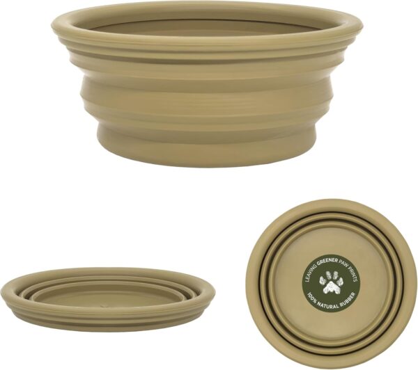 Hevea Collapsible Dog Bowl On The Go - Made from 100% Natural Rubber - Ultra Portable Pocket Sized Water Travel Dog Bowl - Tested and Safe for Your Dog (Hunter Green)