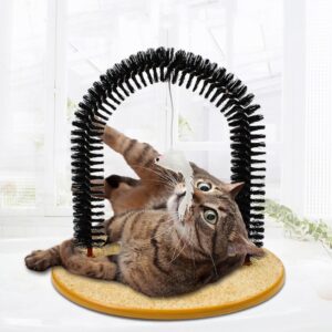 Hoquare Cat Groomer Cat Self Grooming Brush Cat Toy Cat Scratch Arch Kitten Massaging Scratching Scratcher Hair Trimming Brush Pet Grooming Play Catnip No More Hair Balls And Shedding