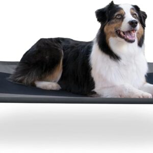 K&H Pet Products Elevated Cooling Outdoor Dog Bed Portable Raised Dog Cot Charcoal/Black Large 30 X 42 X 7 Inches